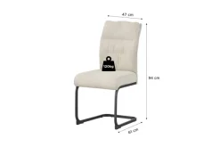 Schwingstuhl FRIEDA, 2er Set creme schwarz B/H/T: ca. 47x94x61 cm