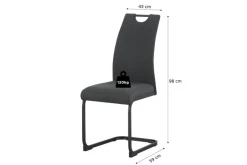 Schwingstuhl HANNA, 2er Set anthrazit Webstoff B/H/T: ca. 43x98x59 cm