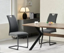 Schwingstuhl HANNA, 2er Set anthrazit Webstoff B/H/T: ca. 43x98x59 cm