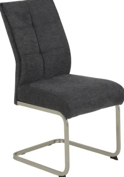 Schwingstuhl Ines, 4er-Set anthrazit Microfaser Webstoff Metall B/H/T: ca. 50x99x66 cm