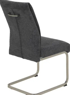 Schwingstuhl Ines, 4er-Set anthrazit Microfaser Webstoff Metall B/H/T: ca. 50x99x66 cm