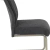 Schwingstuhl Ines, 2er-Set anthrazit Edelstahloptik Metall Microfaser Webstoff B/H/T: ca. 50x99x66 cm