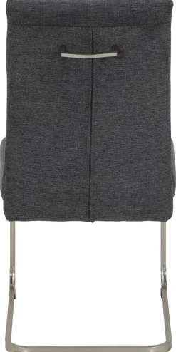 Schwingstuhl Ines, 2er-Set anthrazit Edelstahloptik Metall Microfaser Webstoff B/H/T: ca. 50x99x66 cm