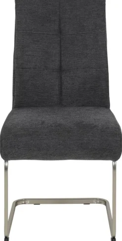 Schwingstuhl Ines, 2er-Set anthrazit Edelstahloptik Metall Microfaser Webstoff B/H/T: ca. 50x99x66 cm