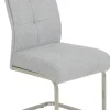 Schwingstuhl Ines, 2er-Set grau Edelstahloptik Metall Microfaser B/H/T: ca. 50x99x66 cm