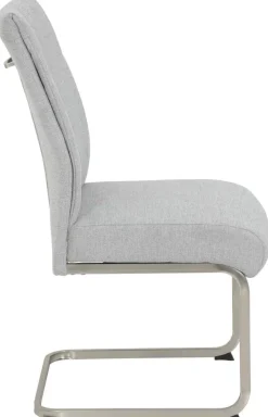 Schwingstuhl Ines, 2er-Set grau Edelstahloptik Metall Microfaser B/H/T: ca. 50x99x66 cm