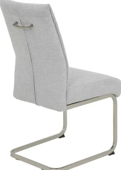 Schwingstuhl Ines, 2er-Set grau Edelstahloptik Metall Microfaser B/H/T: ca. 50x99x66 cm