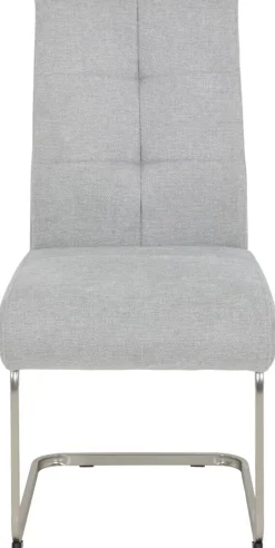 Schwingstuhl Ines, 2er-Set grau Edelstahloptik Metall Microfaser B/H/T: ca. 50x99x66 cm