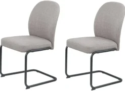 Schwingstuhl Karen II, 2er-Set schlamm Webstoff B/H/T: ca. 53x90x62 cm