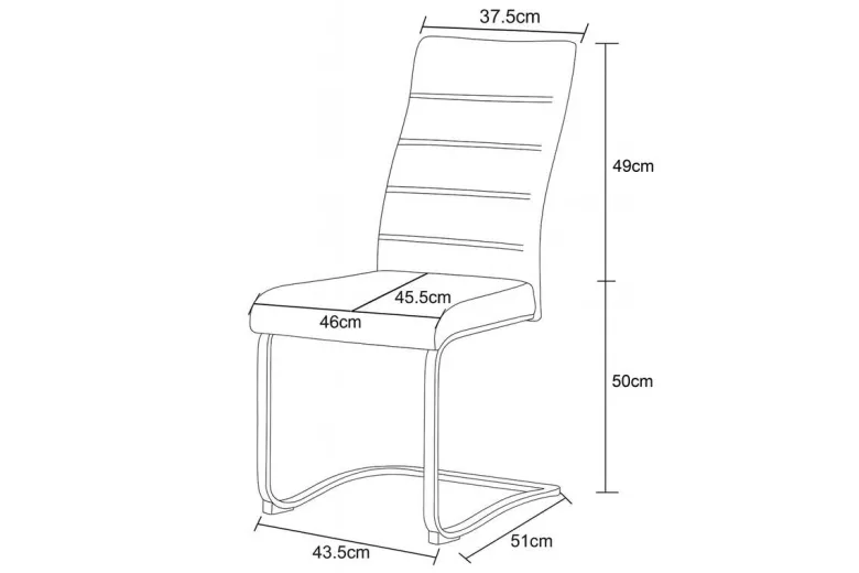 Schwingstuhl LENI, 2er Set anthrazit schwarz B/H/T: ca. 43x98x59 cm