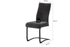 Schwingstuhl LENI, 2er Set anthrazit schwarz B/H/T: ca. 43x98x59 cm