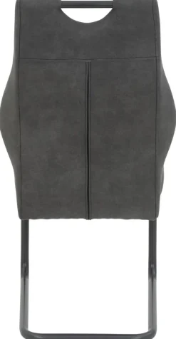 Schwingstuhl Linda II, 2er-Set anthrazit Metall Microfaser B/H/T: ca. 44x97x65 cm