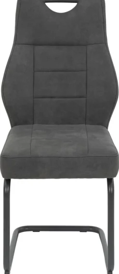Schwingstuhl Linda II, 2er-Set anthrazit Metall Microfaser B/H/T: ca. 44x97x65 cm