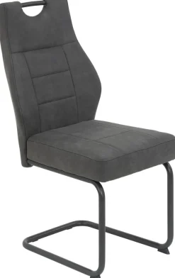 Schwingstuhl Linda II, 2er-Set anthrazit Metall Microfaser B/H/T: ca. 44x97x65 cm