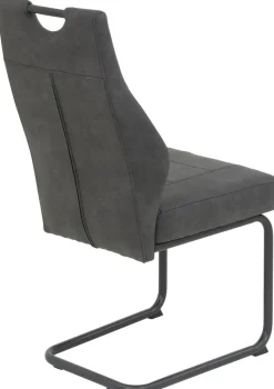 Schwingstuhl Linda II, 2er-Set anthrazit Metall Microfaser B/H/T: ca. 44x97x65 cm