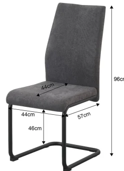 Schwingstuhl Noemi grau Microfaser B/H/T: ca. 44x96x57 cm