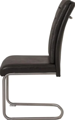 Schwingstuhl Paula 4er Set anthrazit Vintage Microfaser B/H/T: ca. 45x102x65 cm