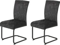 Schwingstuhl Rachel I, 2er-Set anthrazit Microfaser B/H/T: ca. 46x96x60 cm