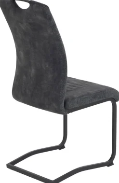 Schwingstuhl Riga, 2er-Set anthrazit Webstoff B/H/T: ca. 44x100x60 cm
