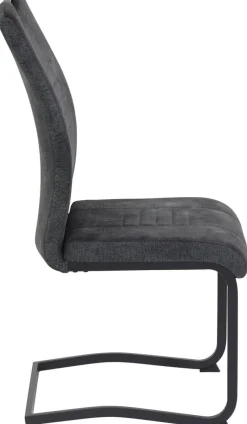 Schwingstuhl Riga, 2er-Set anthrazit Webstoff B/H/T: ca. 44x100x60 cm