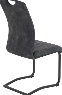 Schwingstuhl Riga, 4er-Set anthrazit Webstoff B/H/T: ca. 44x100x60 cm