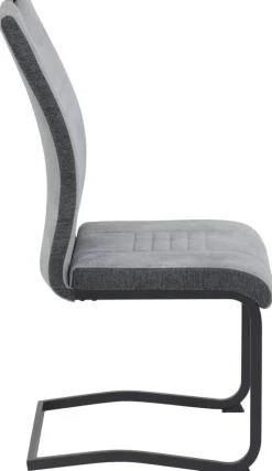 Schwingstuhl Riga, 2er-Set hellgrau Webstoff B/H/T: ca. 44x100x60 cm