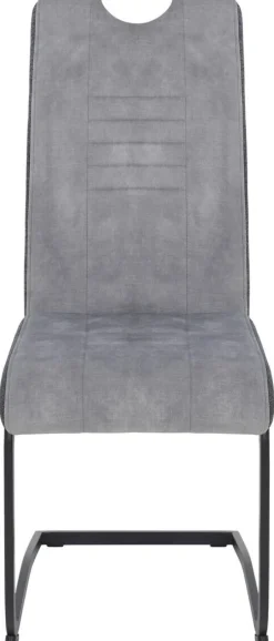 Schwingstuhl Riga, 2er-Set hellgrau Webstoff B/H/T: ca. 44x100x60 cm