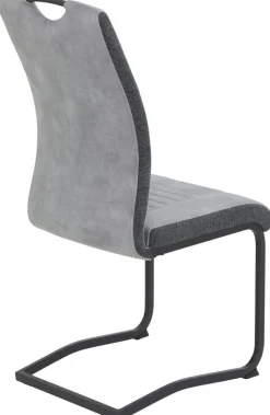 Schwingstuhl Riga, 2er-Set hellgrau Webstoff B/H/T: ca. 44x100x60 cm