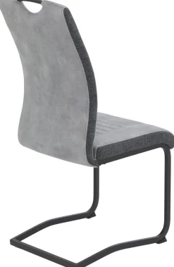 Schwingstuhl Riga, 4er-Set hellgrau Webstoff B/H/T: ca. 44x100x60 cm