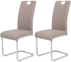 Schwingstuhl Ruby 2er Set Cappuccino Kunstleder B/H/T: ca. 44x103x60 cm
