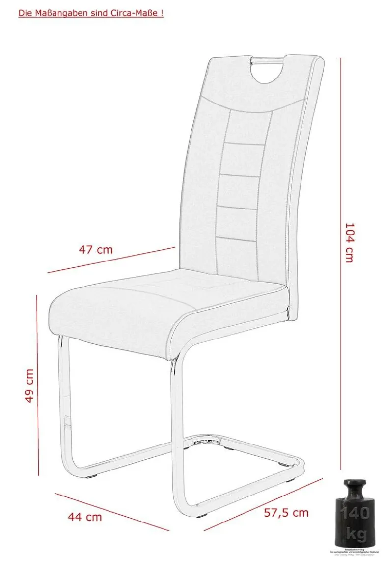 Schwingstuhl Ruby 2er Set Cappuccino Kunstleder B/H/T: ca. 44x103x60 cm