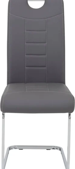Schwingstuhl Ruby 4er Set grau Kunstleder B/H/T: ca. 44x103x60 cm