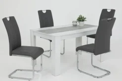 Schwingstuhl Ruby 4er Set grau Kunstleder B/H/T: ca. 44x103x60 cm