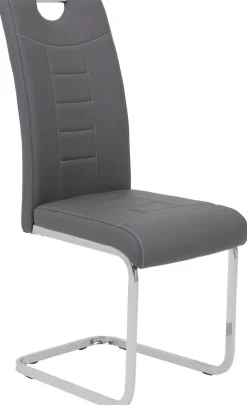 Schwingstuhl Ruby 4er Set grau Kunstleder B/H/T: ca. 44x103x60 cm