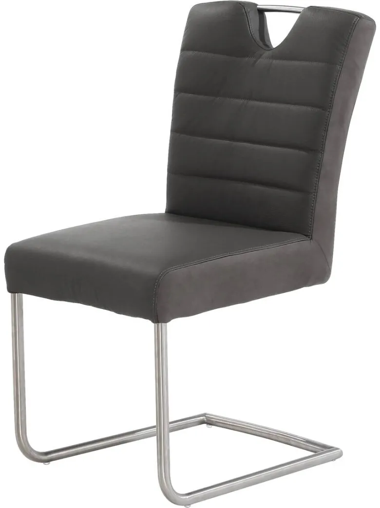 Schwingstuhl schwarz anthrazit Leder Stoff B/H/T: ca. 50x94x61 cm