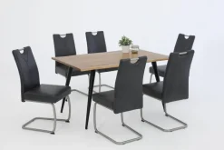 Schwingstuhl Sophie 2er Set anthrazit Vintage Microfaser B/H/T: ca. 43x99x58 cm