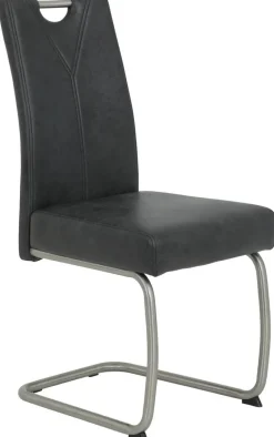 Schwingstuhl Sophie 2er Set anthrazit Vintage Microfaser B/H/T: ca. 43x99x58 cm