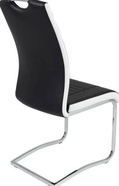 Schwingstuhl Tabea 4er Set schwarz weiß Kunstleder Kunstleder B/H/T: ca. 43x99x61 cm