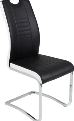 Schwingstuhl Tabea 2er Set schwarz weiß Kunstleder Kunstleder B/H/T: ca. 43x99x61 cm