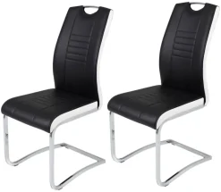 Schwingstuhl Tabea 2er Set schwarz weiß Kunstleder Kunstleder B/H/T: ca. 43x99x61 cm