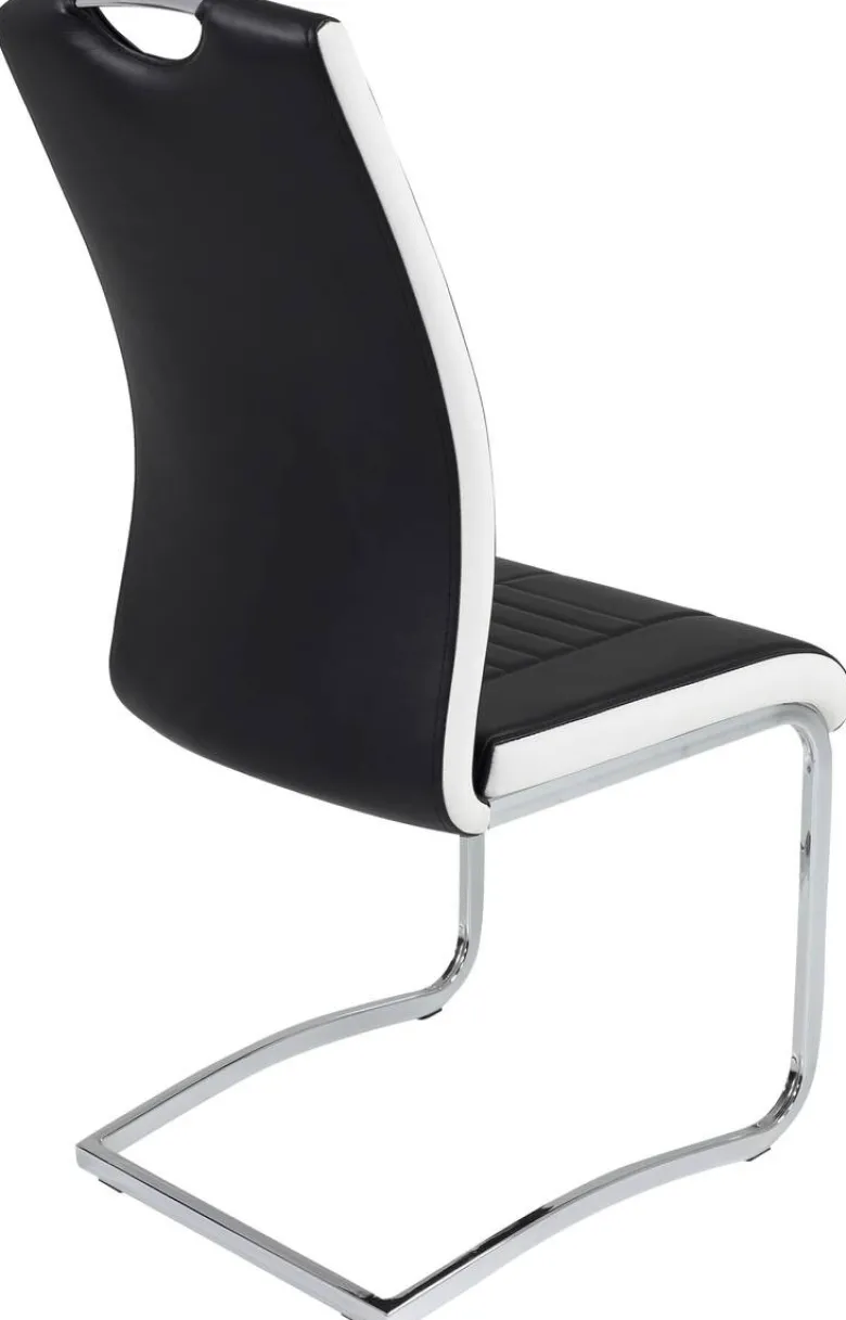 Schwingstuhl Tabea 2er Set schwarz weiß Kunstleder Kunstleder B/H/T: ca. 43x99x61 cm