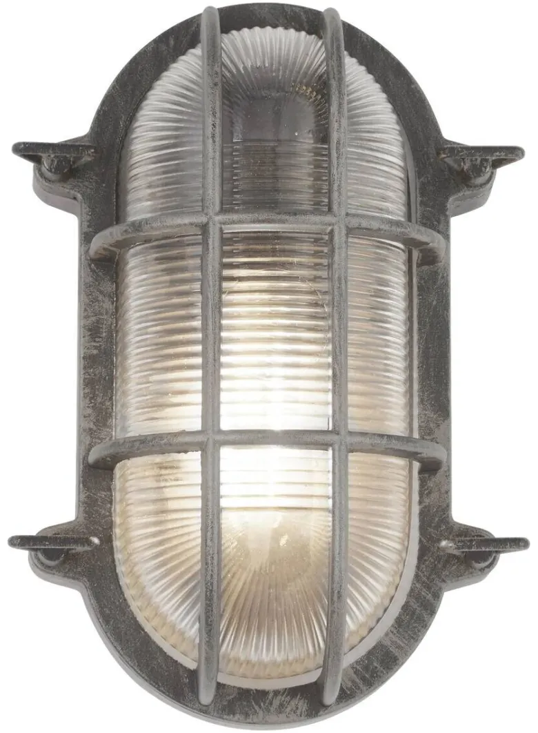 Searchlight Außenleuchte Bulkhead schwarz Stahl B/H/T: ca. 16x25x10,5 cm E27 1 Brennstellen
