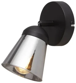 Searchlight Strahler Mega schwarz Stahl Glas B/H/T: ca. 10x17,5x18 cm E14 1 Brennstellen