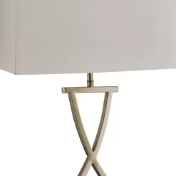 Searchlight Tischlampe Club messing weiß Stahl B/H/L: ca. 20x48,5x31 cm E14 1 Brennstellen