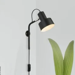 Searchlight Wandleuchte Conical schwarz Stahl B/H/T: ca. 11x27,5x21 cm E14 1 Brennstellen