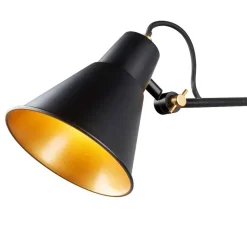 Searchlight Wandleuchte Swing Arm gold schwarz Stahl B/H/T: ca. 14x58x5 cm E27 1 Brennstellen