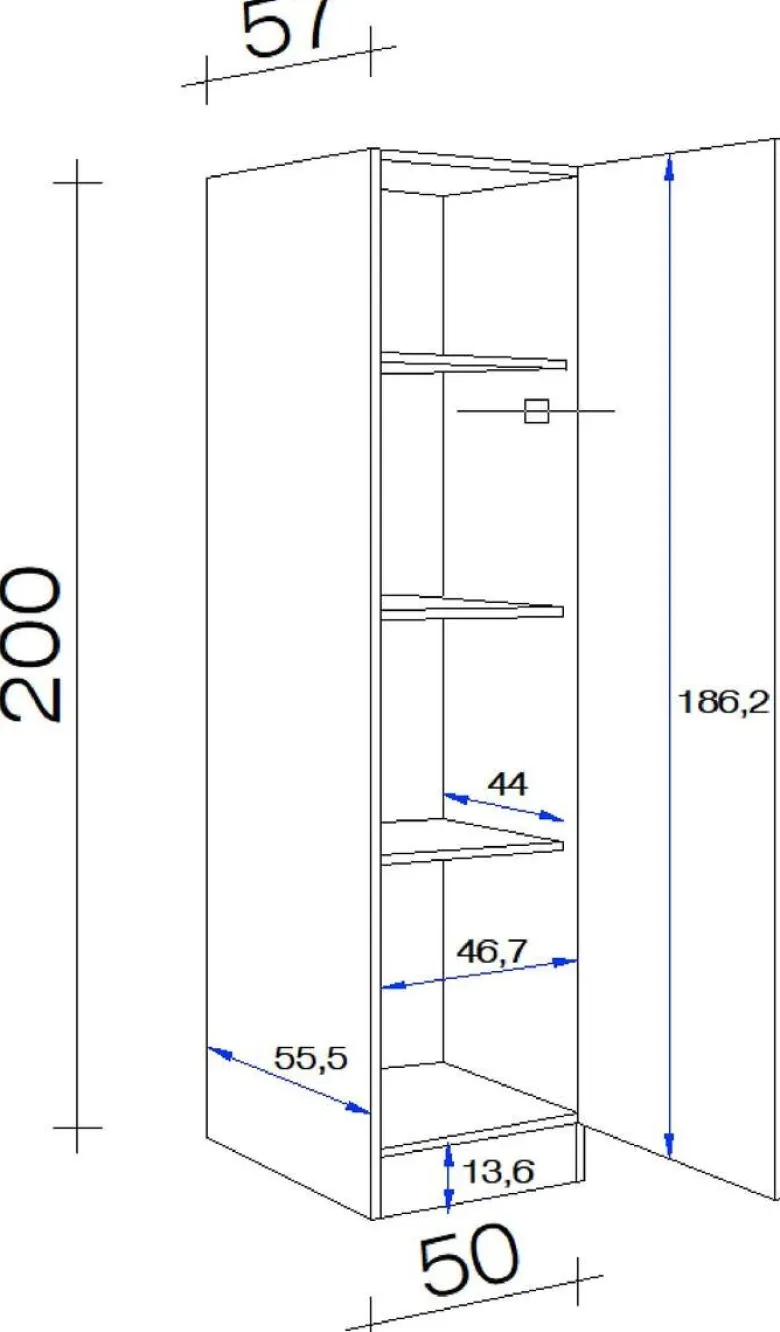 Seitenschrank Samoa weiß Eiche Nachbildung B/H/T: ca. 50x200x57 cm