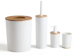 Sensation Bad-Set weiß natur Bambus Kunststoff