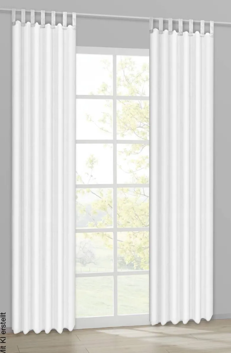 Sensation Schlaufenvorhang Look weiß B/L: ca. 140x235 cm