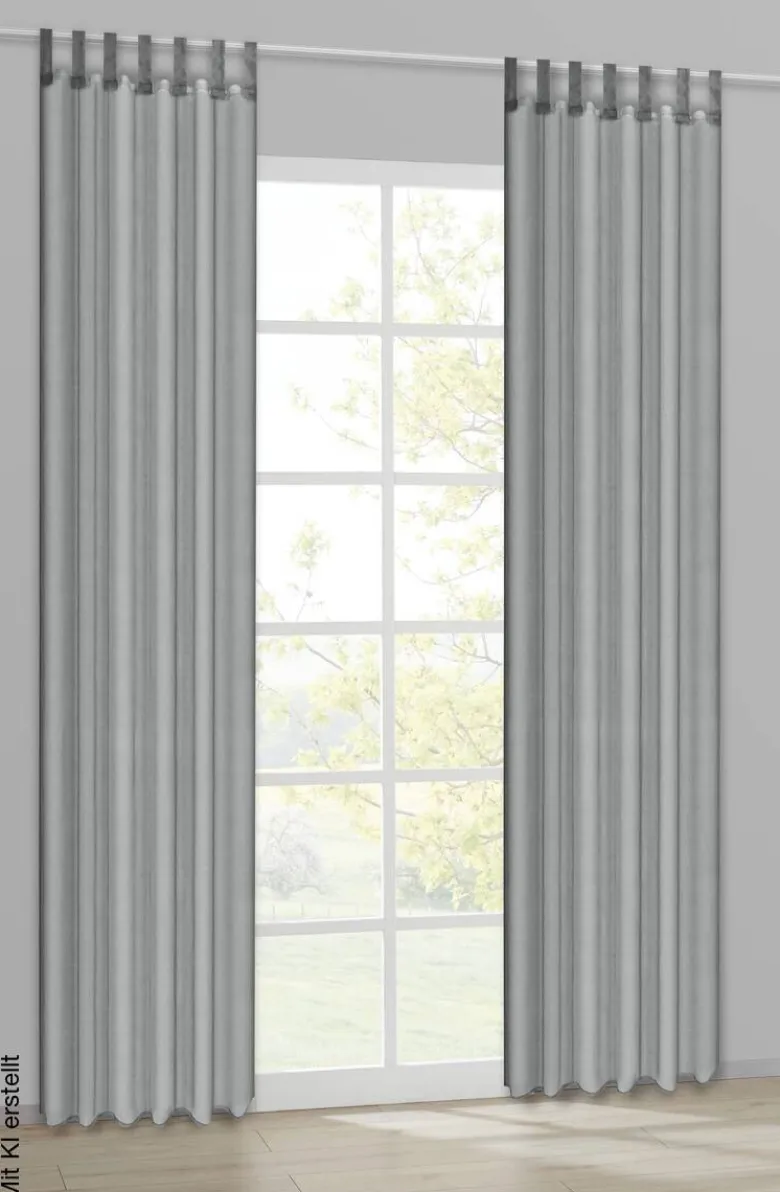 Sensation Schlaufenvorhang Look silber B/L: ca. 140x235 cm